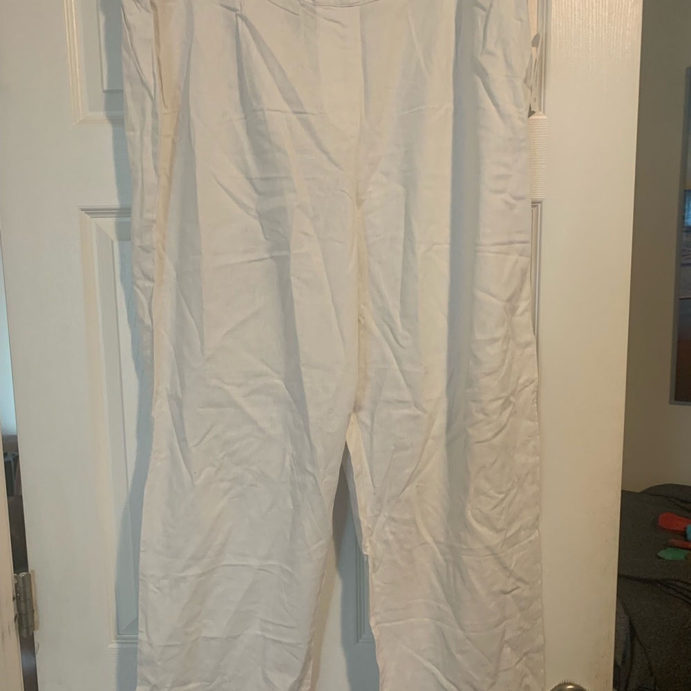 Talbots White Linen Trousers 22/24W
